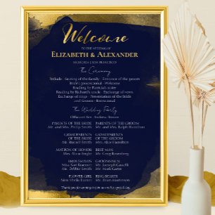 Poster Signes de programmes de cérémonie   Mariage bleu A