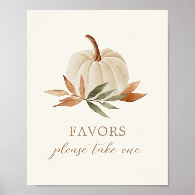 Poster Signes favoris Petit Baby shower Citrouille (Devant)
