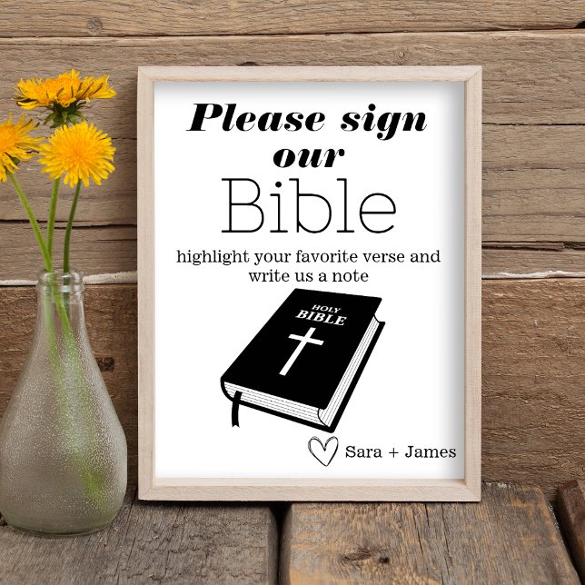 Poster Signez Notre Mariage Bible Livre d'or, Signe Simpl (Créateur téléchargé)