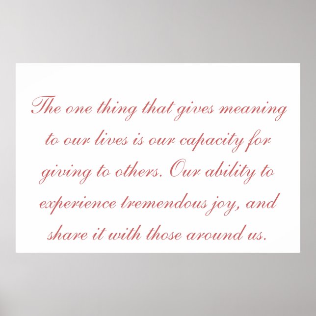 Poster signification de l'affiche de vie (Devant)