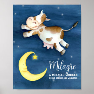Poster signification du nom Milagre fantaisie vache art a