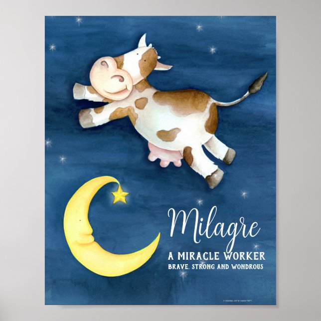Poster Signification du nom Milagre fantaisie vache art a (Devant)