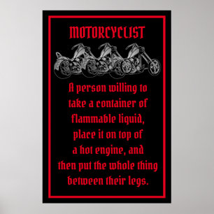 Poster Signification D'Un Motocycliste