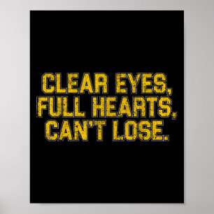 Poster Signification Vintage Yeux Clairs Cœurs Pleins On