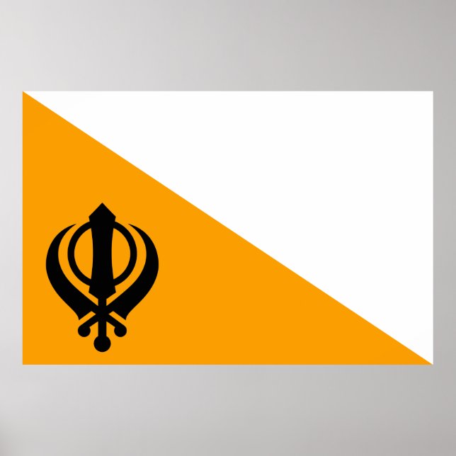 Poster Sikhisme sikh du Pendjab Nishan Sahib (Devant)