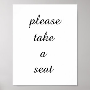 Poster s'il vous plaît prendre place Word For Bathroom   