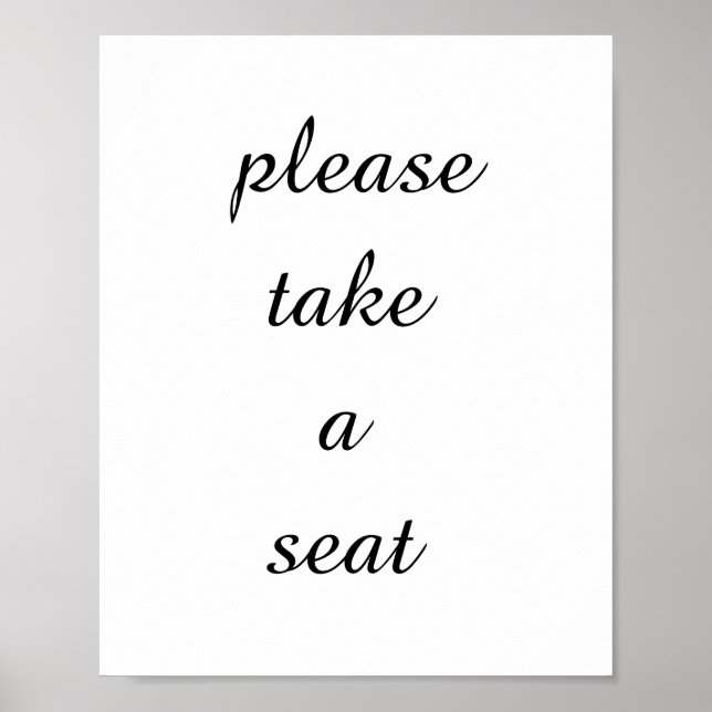 Poster s'il vous plaît prendre place Word For Bathroom |  (Devant)