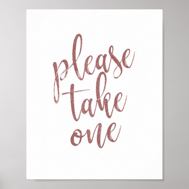 Poster S'il vous plaît prendre un Rose Mariage Parties sc (Devant)
