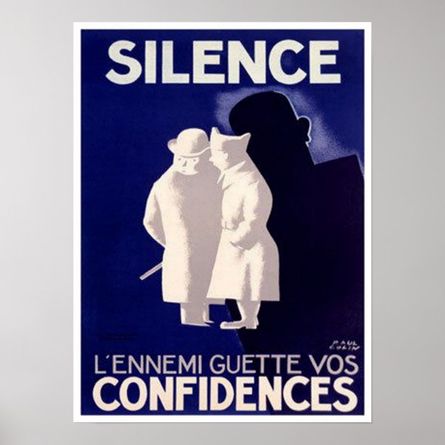 Poster Silence L'ennemi Guette Vos Confiances Guerre fran (Devant)
