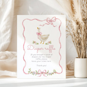 Poster Silencieux Goose arc rose vintage Diaper Raffle