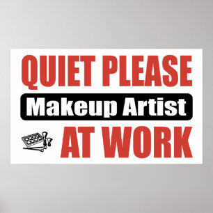 Poster Silencieux Merci Artiste De Maquillage Au Travail