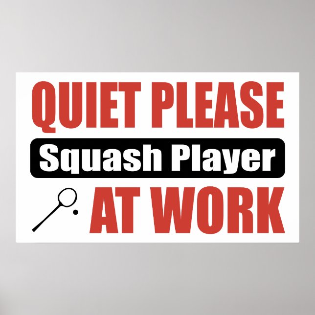 Poster Silencieux S'Il Vous Plaît Jouer Au Travail (Devant)