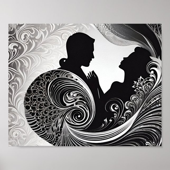 Poster Silent Vow : Black & White Silhouette Lotory (Devant)