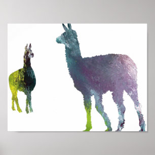 Poster Silhouette Abstraite Llama