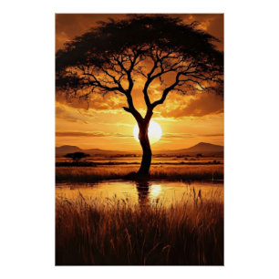 Poster Silhouette africaine