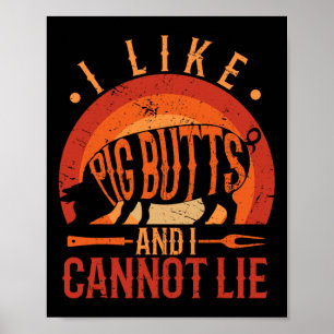 Poster Silhouette Barbecue Grill J'Aime Les Boutons De Co
