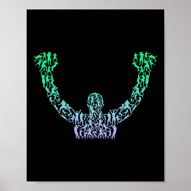 Poster Silhouette Boys Boxer Boxer Shirt Boxer Mens Boxin (Devant)