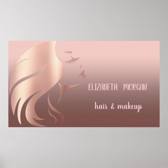 Poster Silhouette, Cheveux, Maquillage (Devant)