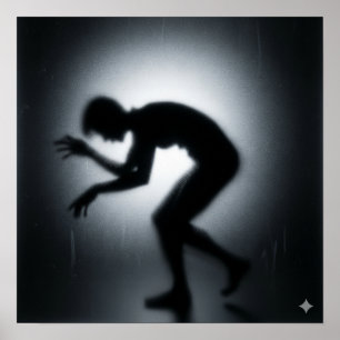 Poster Silhouette contorsionnée au refroidissement