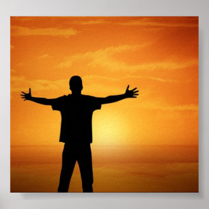 Poster Silhouette contre le soleil