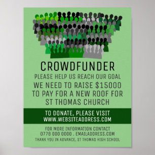 Poster Silhouette Crowd Design, Crowdfunder, Crowfinancem