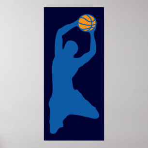 Poster silhouette de basket-ball