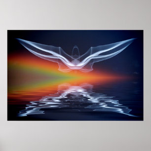 Poster Silhouette de chauve-souris abstraite