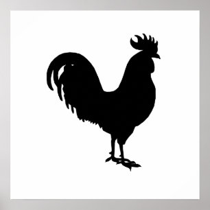 Poster Silhouette de coq