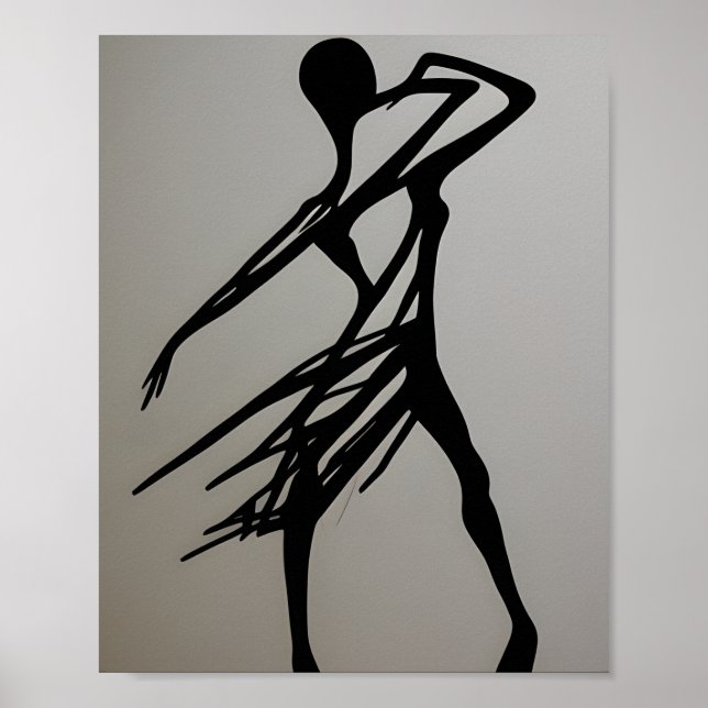 Poster Silhouette de danse Abstraite (Devant)