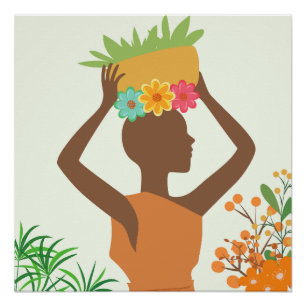 Poster Silhouette de femme noire