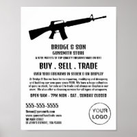 Silhouette de fusil, forgeron, publicité de magasi