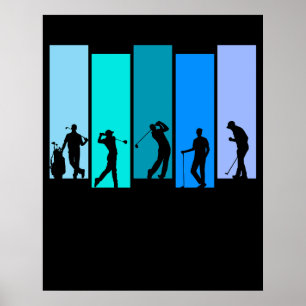 Poster Silhouette de golfeur