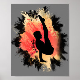 Poster Silhouette de gymnaste masculine