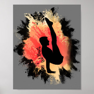 Poster Silhouette de gymnaste masculine