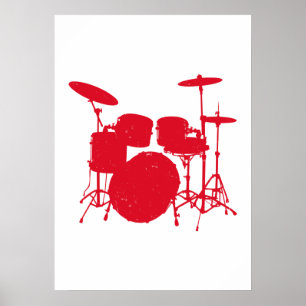Poster Silhouette de kit de tambour