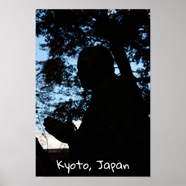 Poster Silhouette de la statue du temple de Chion, Kyoto, (Devant)