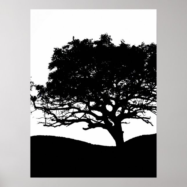 Poster Silhouette de l'arbre (Devant)