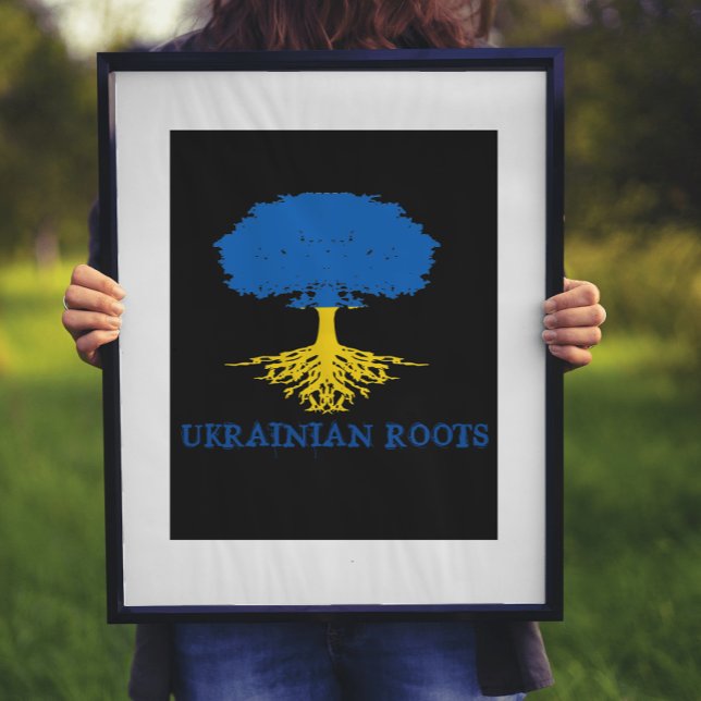 Poster Silhouette de l'arbre des racines ukrainiennes (Créateur téléchargé)