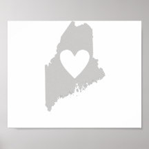 Silhouette de l'état Heart Maine