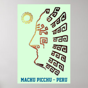 Poster Silhouette de Machu_Picchu élégant