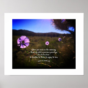 Poster Silhouette de Prairie Hill au coucher du soleil Ph