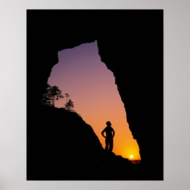 Poster Silhouette de randonneur, Point des Arches, (Devant)