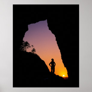 Poster Silhouette de randonneur, Point of the Arches,