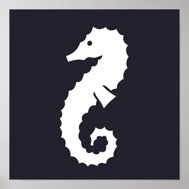 Poster silhouette de SEAHORSE nautique (Devant)