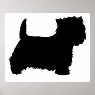 Poster Silhouette de Terrier blanc West Highland