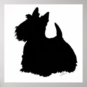 Poster Silhouette de Terrier Écossais