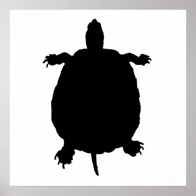 Poster Silhouette de tortue (Devant)