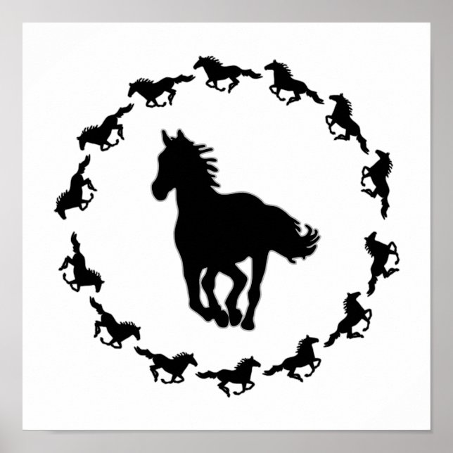 Poster Silhouette Design Cheval (Devant)
