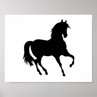 Poster Silhouette du cheval noir