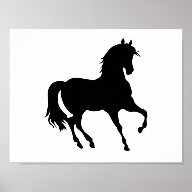 Poster Silhouette du cheval noir (Devant)